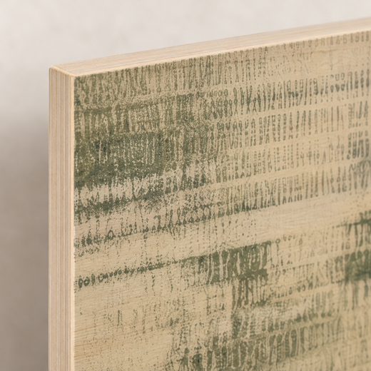 Olive Threads | Wood Print — edge close-up