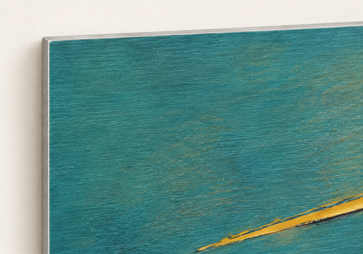 Across the Turquoise | Brushed Aluminum Print — edge close-up