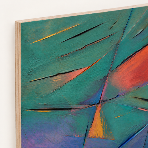 Across the Turquoise | Wood Print — edge close-up
