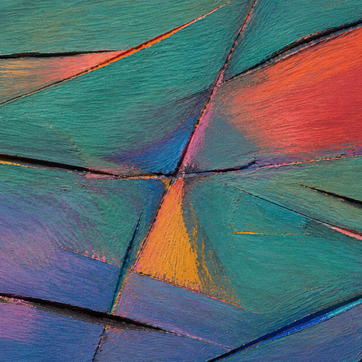 Across the Turquoise | Wood Print — surface close-up