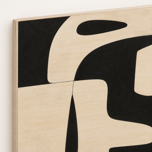 Easy Curves | Wood Print — edge close-up