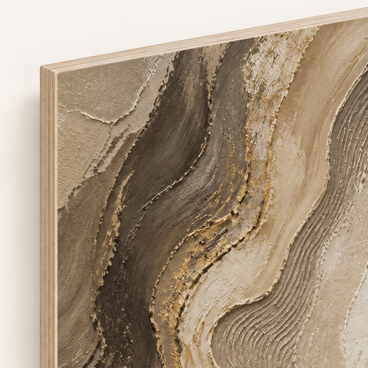 Lines of Sand | Wood Print — edge close-up