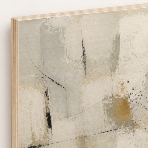Almost White | Wood Print — edge close-up