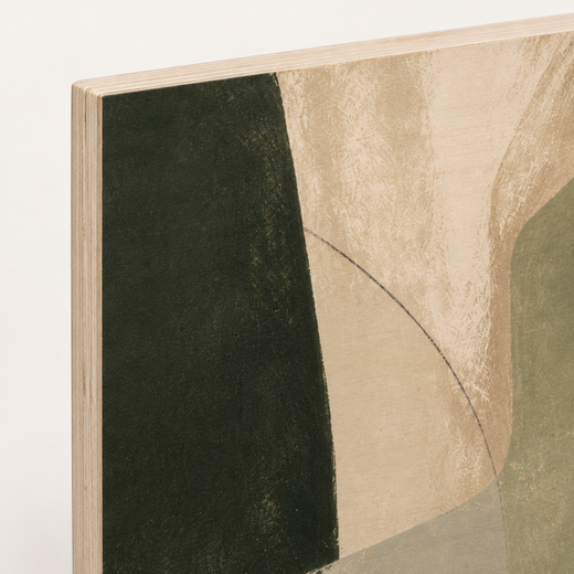 Green in Good Company | Wood Print — edge close-up