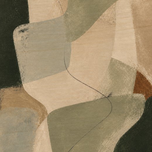 Green in Good Company | Wood Print — surface close-up