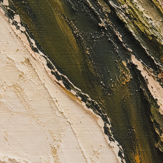 Between Stone and Green | Wood Print — surface close-up