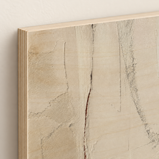 One Red Opening | Wood Print — edge close-up