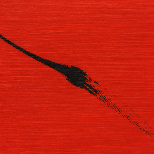 A Little Red | Brushed Aluminum Print — surface close-up