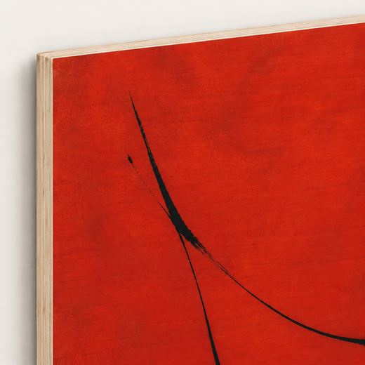 A Little Red | Wood Print — edge close-up