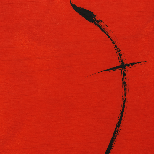 A Little Red | Wood Print — surface close-up
