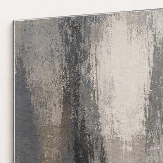 Reflected Skyline | Brushed Aluminum Print — edge close-up