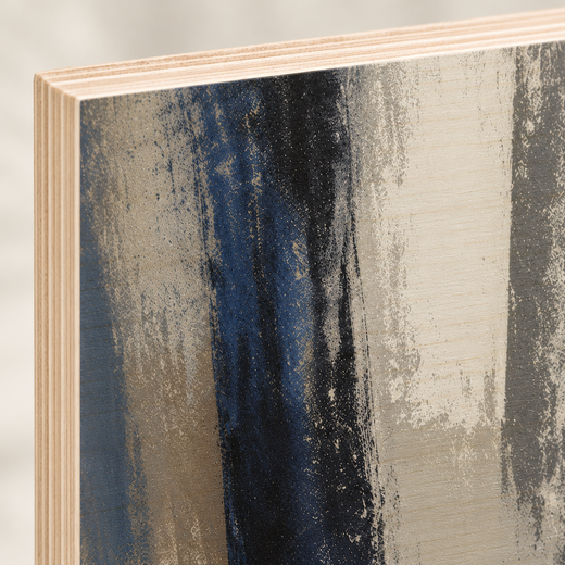 Reflected Skyline | Wood Print — edge close-up