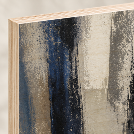 Reflected Skyline | Wood Print — edge close-up