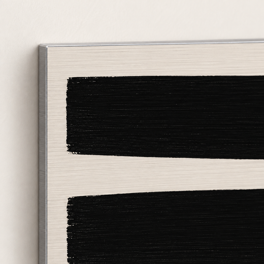 Line by Line | Brushed Aluminum Print — edge close-up