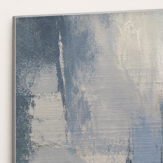 Blue Takes Shape | Brushed Aluminum Print — edge close-up