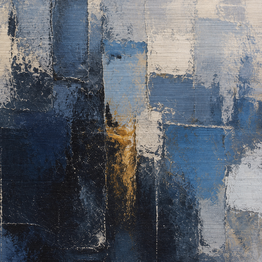 Blue Takes Shape | Brushed Aluminum Print — surface close-up