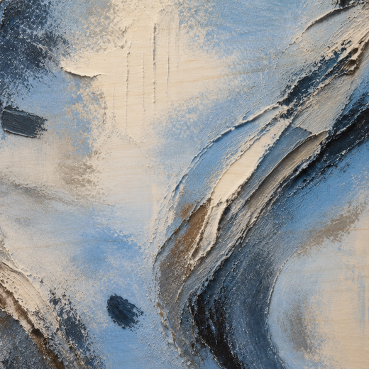 Blue Between Stones | Wood Print — surface close-up