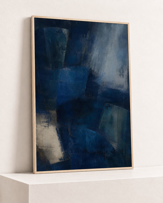 Down in Blue | Wooden Framed