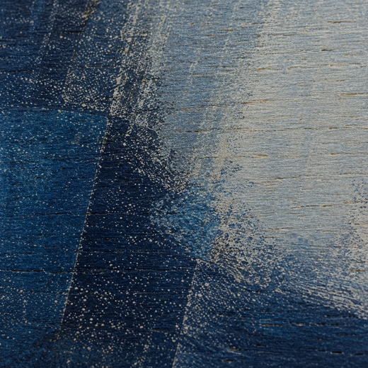 Down in Blue | Wood Print — surface close-up
