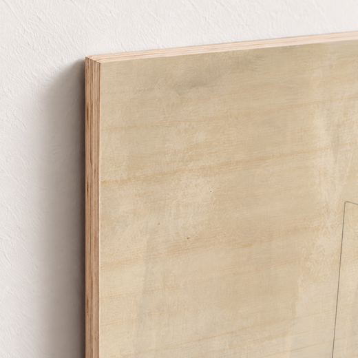 One Olive Shape | Wood Print — edge close-up