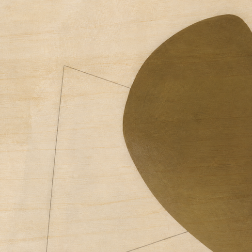 One Olive Shape | Wood Print — surface close-up