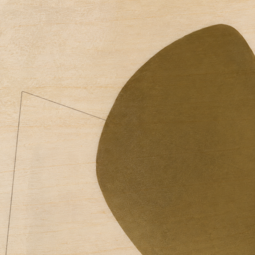 One Olive Shape | Wood Print — surface close-up