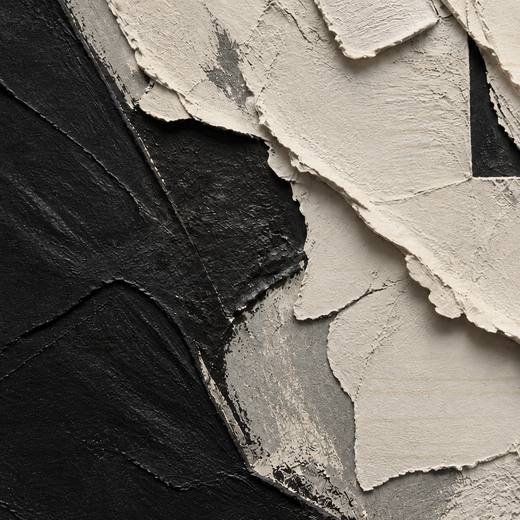 White Over Black | Wood Print — surface close-up