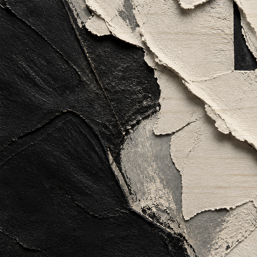 White Over Black | Wood Print — surface close-up