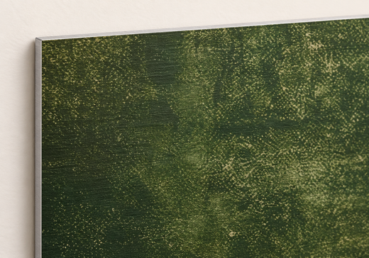 The Wandering Line | Brushed Aluminum Print — edge close-up