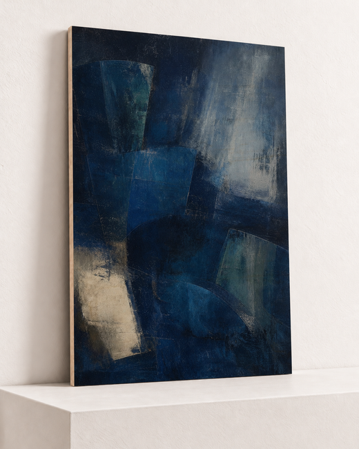 Down in Blue | Wood Print