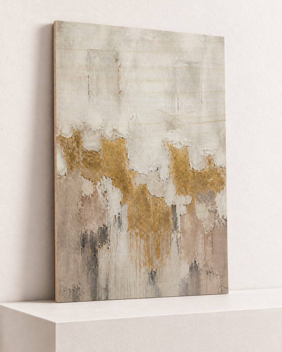 Gold Between Greys | Wood Print