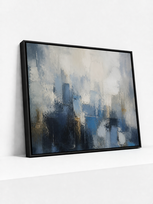 Blue Takes Shape | Framed Canvas