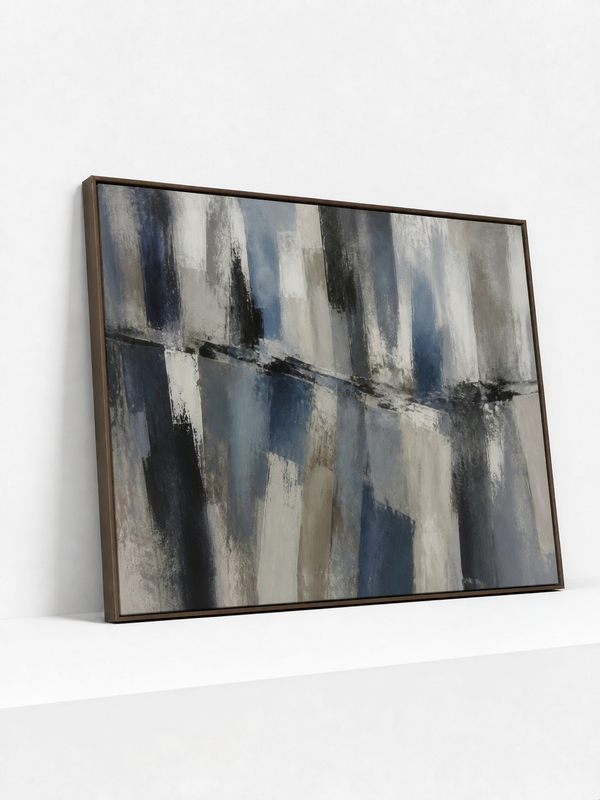 Reflected Skyline Wooden Framed | Blue Abstract Wall Art
