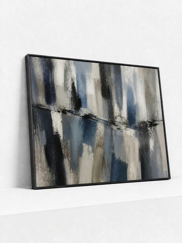 Reflected Skyline Metal Framed | Blue Abstract Wall Art