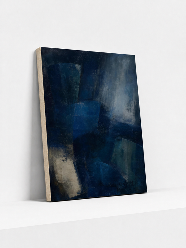 Submerged Field Canvas | Blue Abstract Wall Art