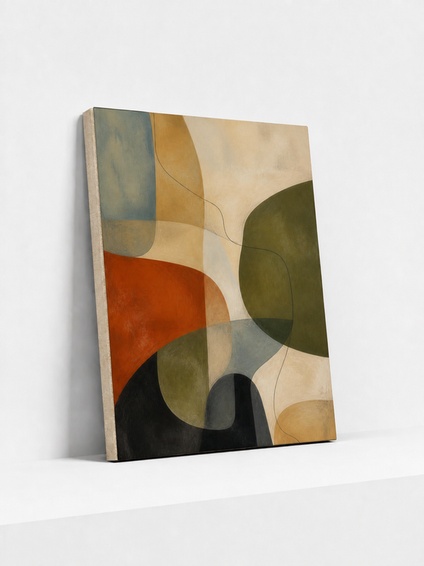 Interlocking Forms Canvas | Contemporary Abstract Wall Art