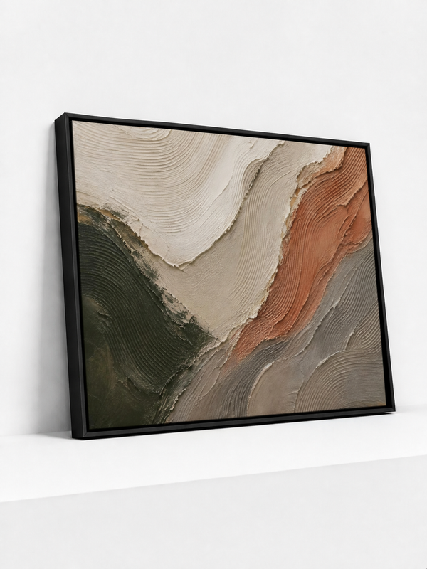 Contour Relief Framed Canvas | Contemporary Abstract Wall Art