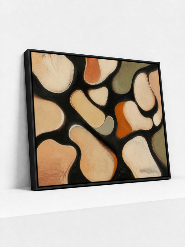 Biomorphic Network Framed Canvas | Contemporary Abstract Wall Art