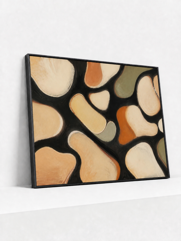 Biomorphic Network Metal Framed | Contemporary Abstract Wall Art