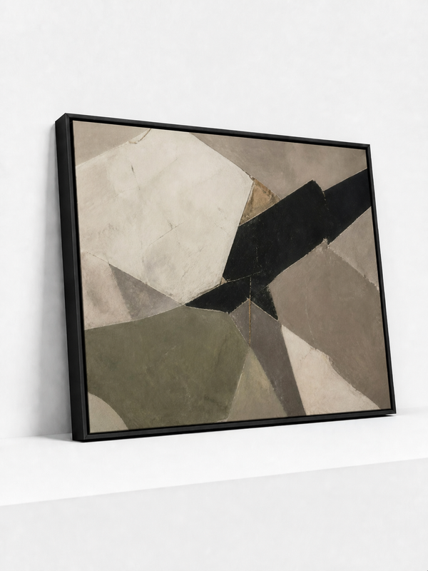 Fractured Panorama Framed Canvas | Contemporary Abstract Wall Art