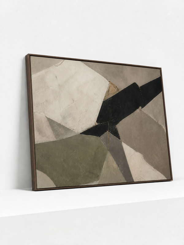 Fractured Panorama Wooden Framed | Contemporary Abstract Wall Art