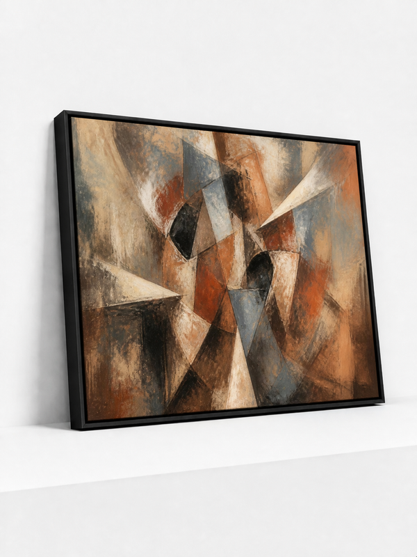 Faceted Mass Framed Canvas | Contemporary Abstract Wall Art