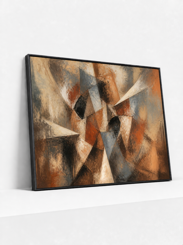 Faceted Mass Metal Framed | Contemporary Abstract Wall Art