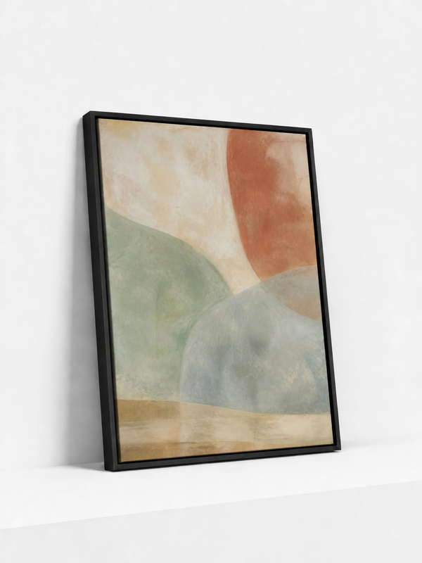Curved Quiet Framed Canvas | Contemporary Abstract Wall Art