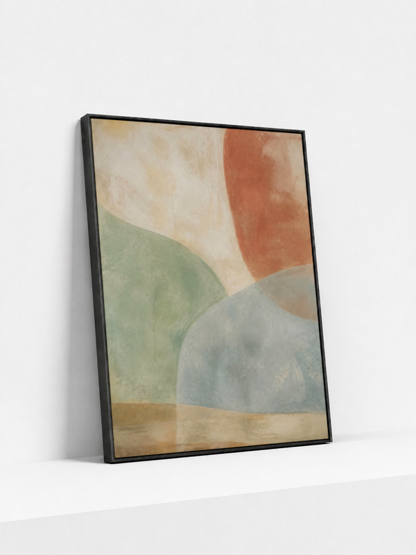 Curved Quiet Metal Framed | Contemporary Abstract Wall Art