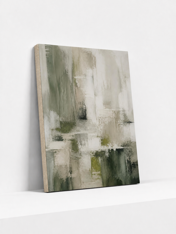 Mist Ledger Canvas | Green Abstract Wall Art