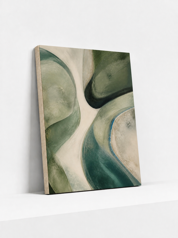 Mineral Current Canvas | Green Abstract Wall Art