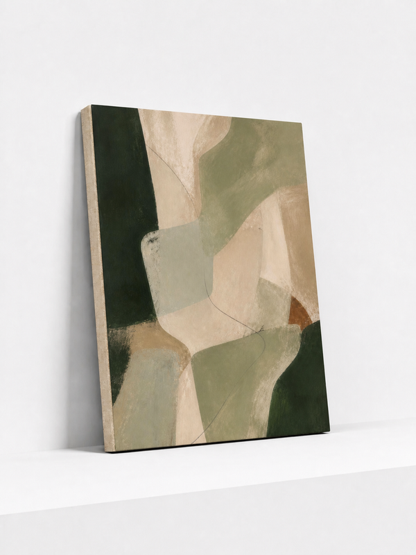 Quiet Assembly Canvas | Green Abstract Wall Art