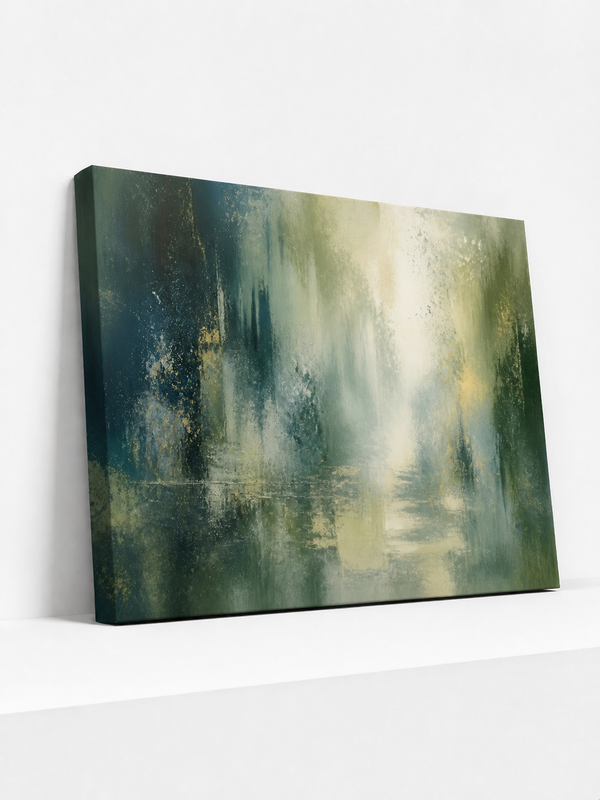Forest After Rain Canvas | Green Abstract Wall Art
