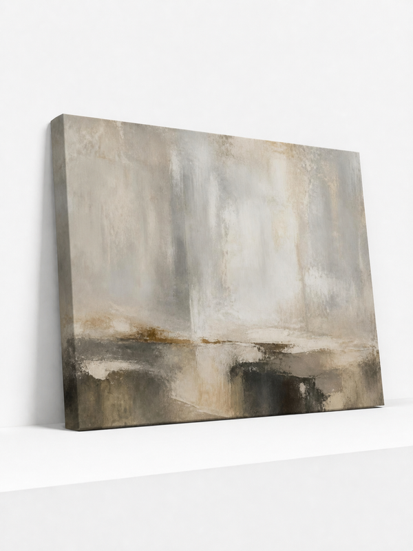 Quiet Estuary Canvas | Grey Abstract Wall Art